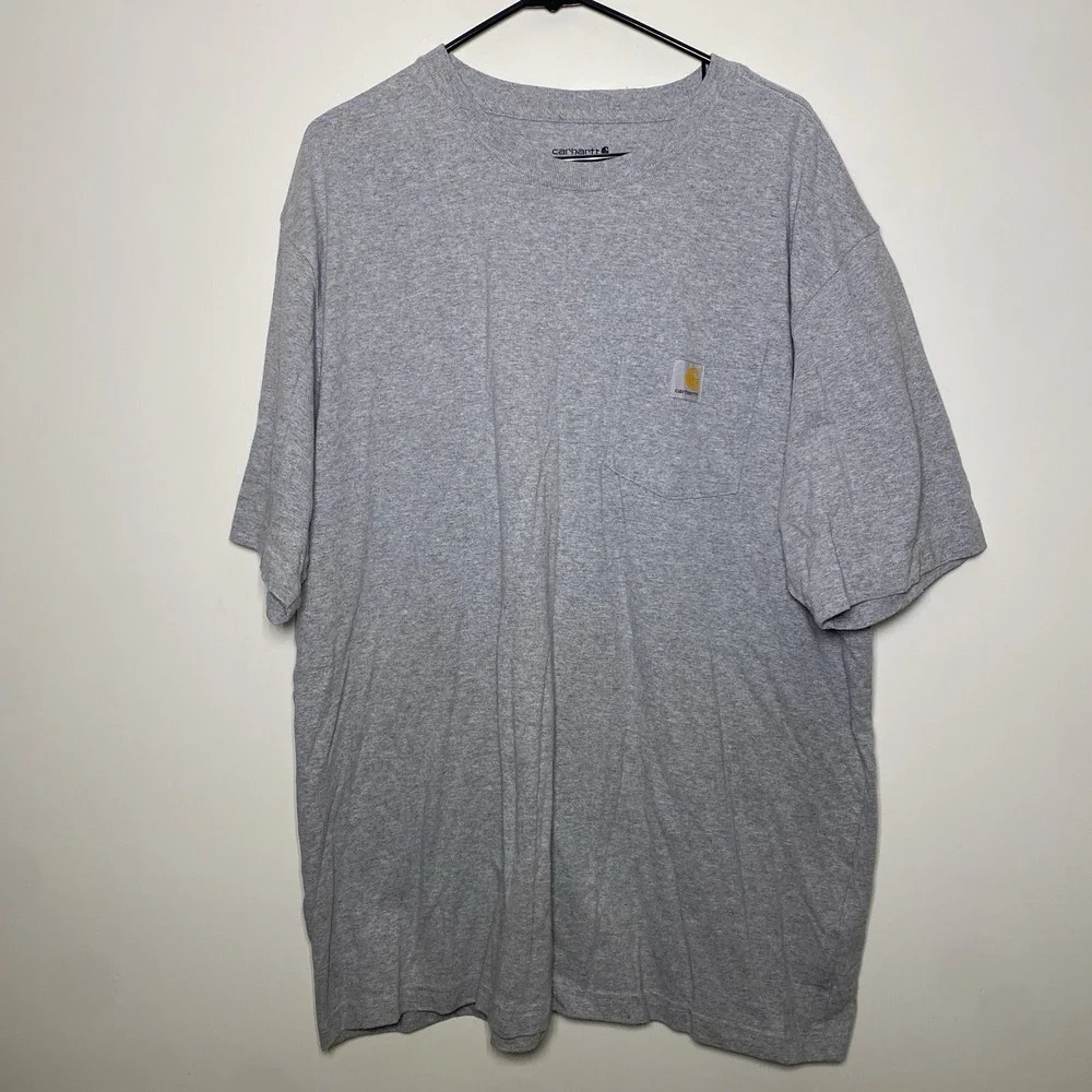 Carhartt Loose Fit T Shirt Mens XL Heavyweight Short Sleeve Pocket Gray - Picture 2 of 7